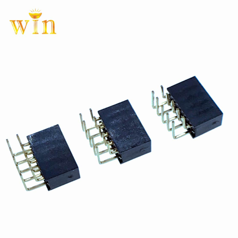 2.54mm 2x5P Right-angle DIP double row pin header female socket